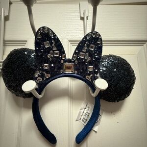 Disney Blue and Silver Sequin Minnie Mouse Anniversary Ears Limited addition.